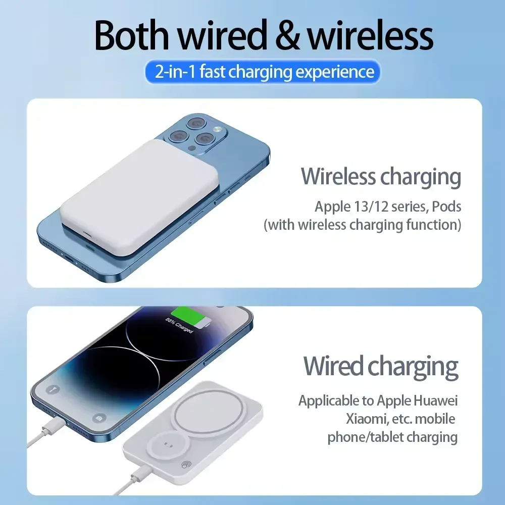 3 in 1 Magnetic Wireless Power Bank Portable Spare Battery For Apple Watch 9 8 7 IPhone 15 14 13 12 AirPods 2 Pro