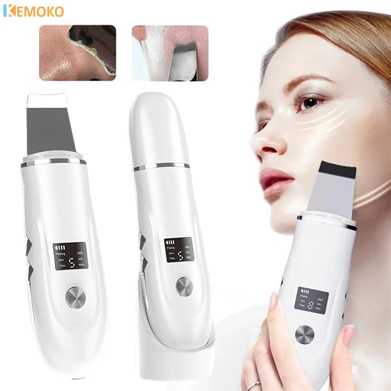 Ultrasonic Skin Scrubber Peeling Blackhead Remover EMS Lifting Beauty Care Deep Face Cleaning Ion Pore Remover Acne Pore Cleaner