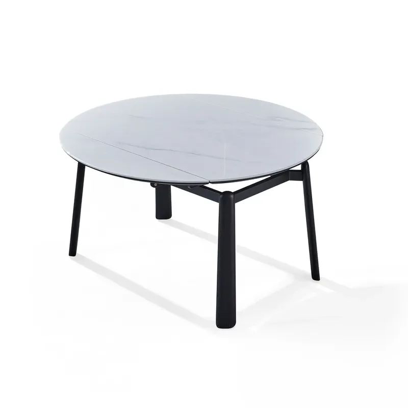 Ensemble de table à manger moderne minimaliste transformable, extensible, en pierre, pour salle à manger, banquet, événement, design en marbre assemblé