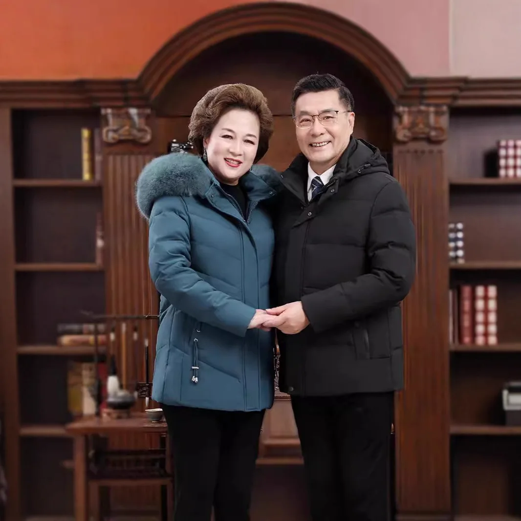 

Утепленная куртка для мужчин и женщин среднего возраста, зимняя одежда для пар, теплая вязаная верхняя одежда из полиэфирного волокна