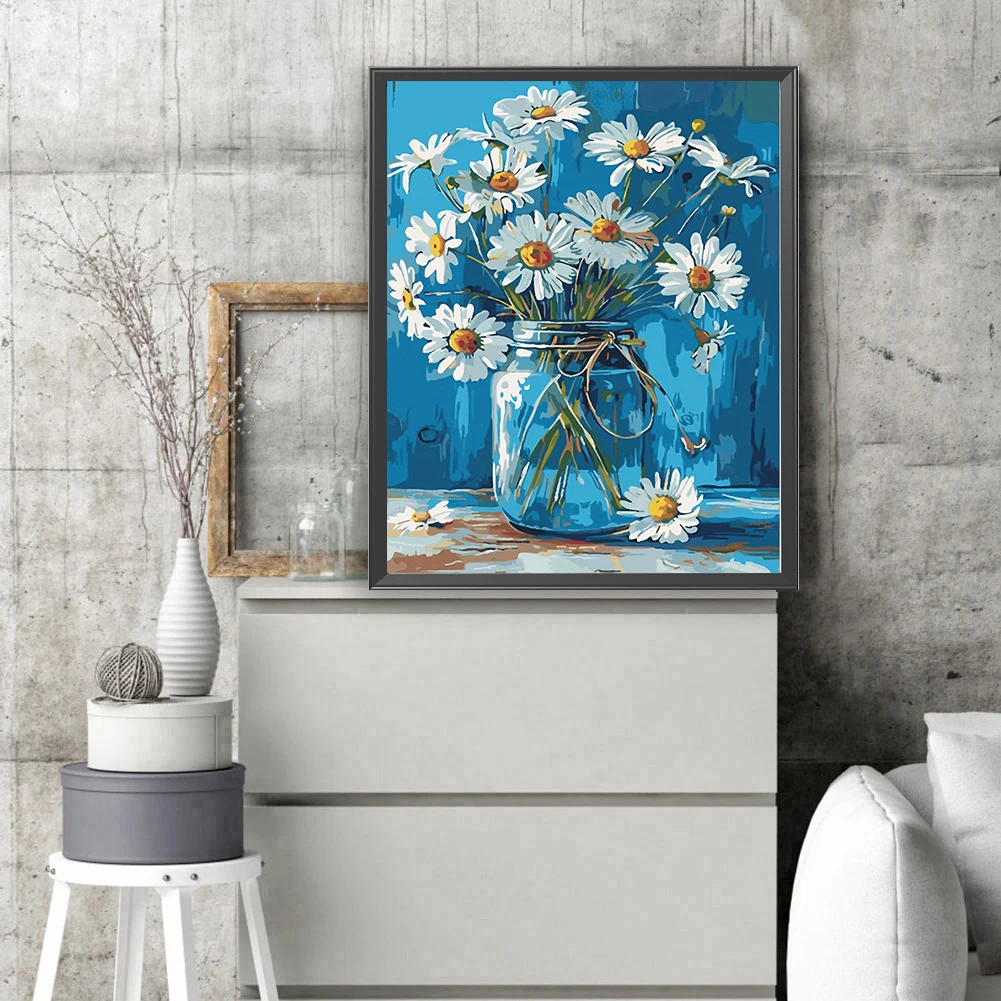 

Paint By Numbers Kit On Canvas DIY Oil Art Flower Picture Home Wall Decor40x50cm