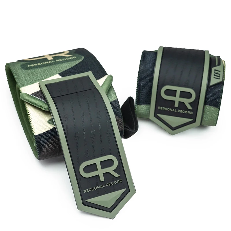 PR Heavy Duty Premium Polsbandages Persoonlijke Record Camouflage Mozaïek Polsbanden Gewichtheffen Deadlift Gym Fitness Polsband