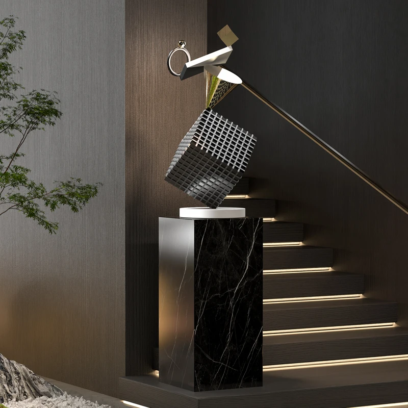 

Creative balance square three-dimensional sculpture ornament landing shopping mall hotel sales office decoration creative