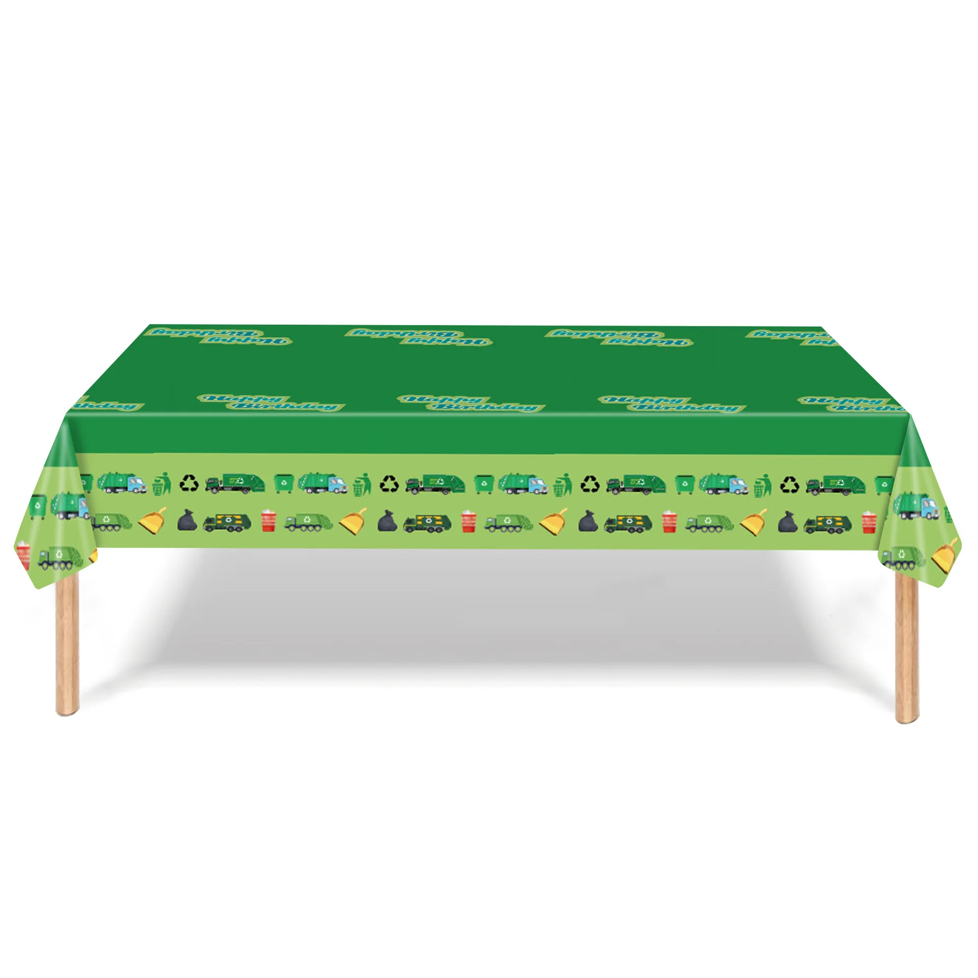 Garbage Truck Tablecloths for Garbage Truck Birthday Party Supplies Kids Birthday Baby Shower Disposable Plastic Table Cover