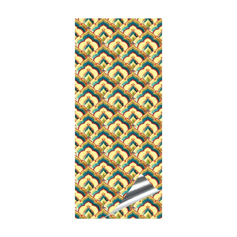 ضريح البوذي خلفية ديكور ذاتية اللصق الذهب احباط النمط الصيني خزانة باب خزانة الملابس تجديد معبد إعادة تشكيل اللون #6