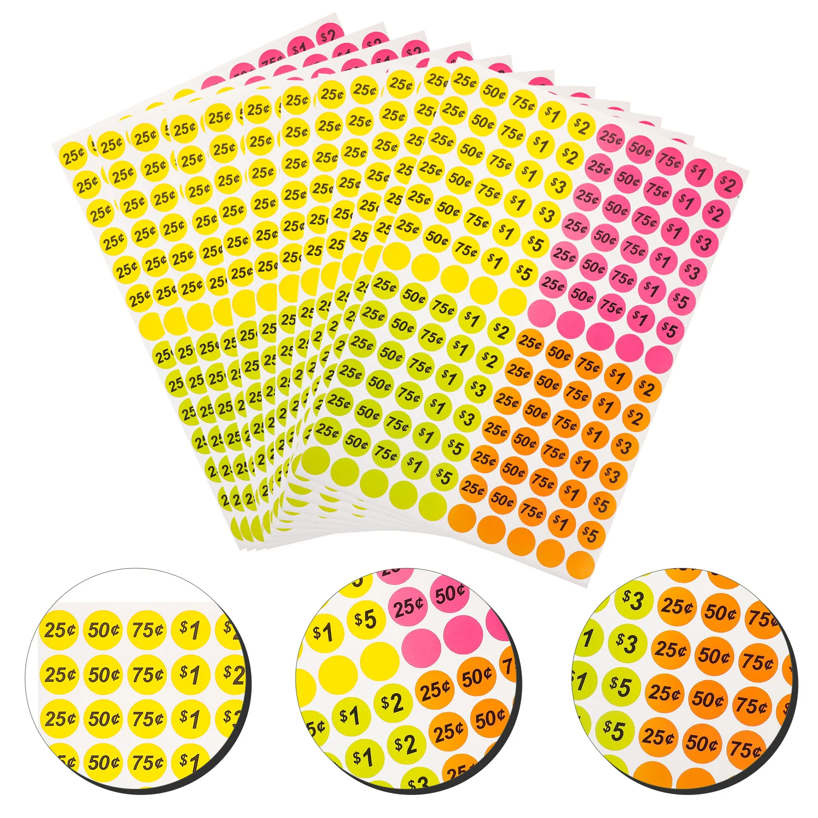 

3500pcs Price Tags Stickers Round Self-Adhesive Neon Color Labels For Supermarket Small Business Sale Stickers Market Retail