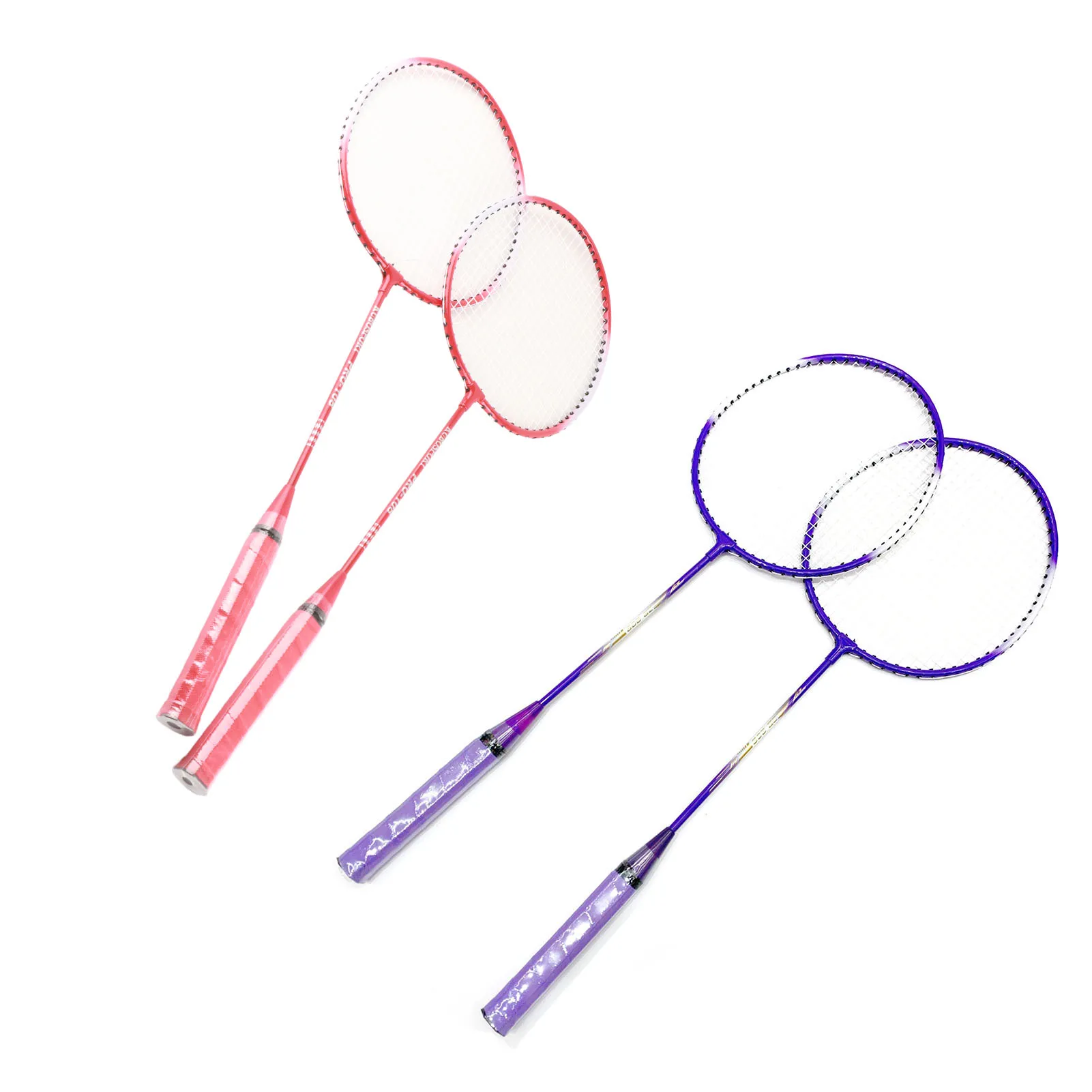 Badminton Racket 2 Player Super Light Split Handle Iron Alloy Badminton Racket Set for Beginner Children