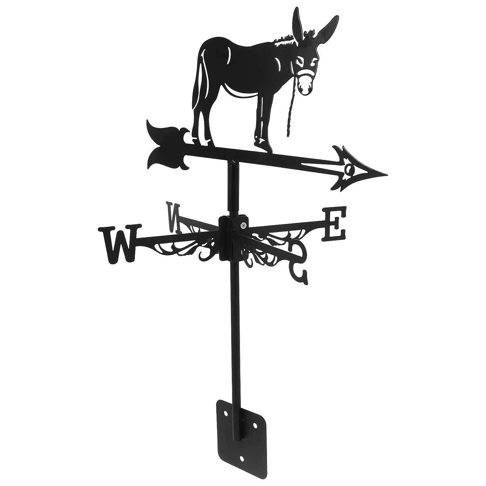 

1pc Donkey Weathervane Decorative Yard Wind Vane Iron Metal Garden Stake For Outdoor Roof Paddock Decoration Lawn Ornament