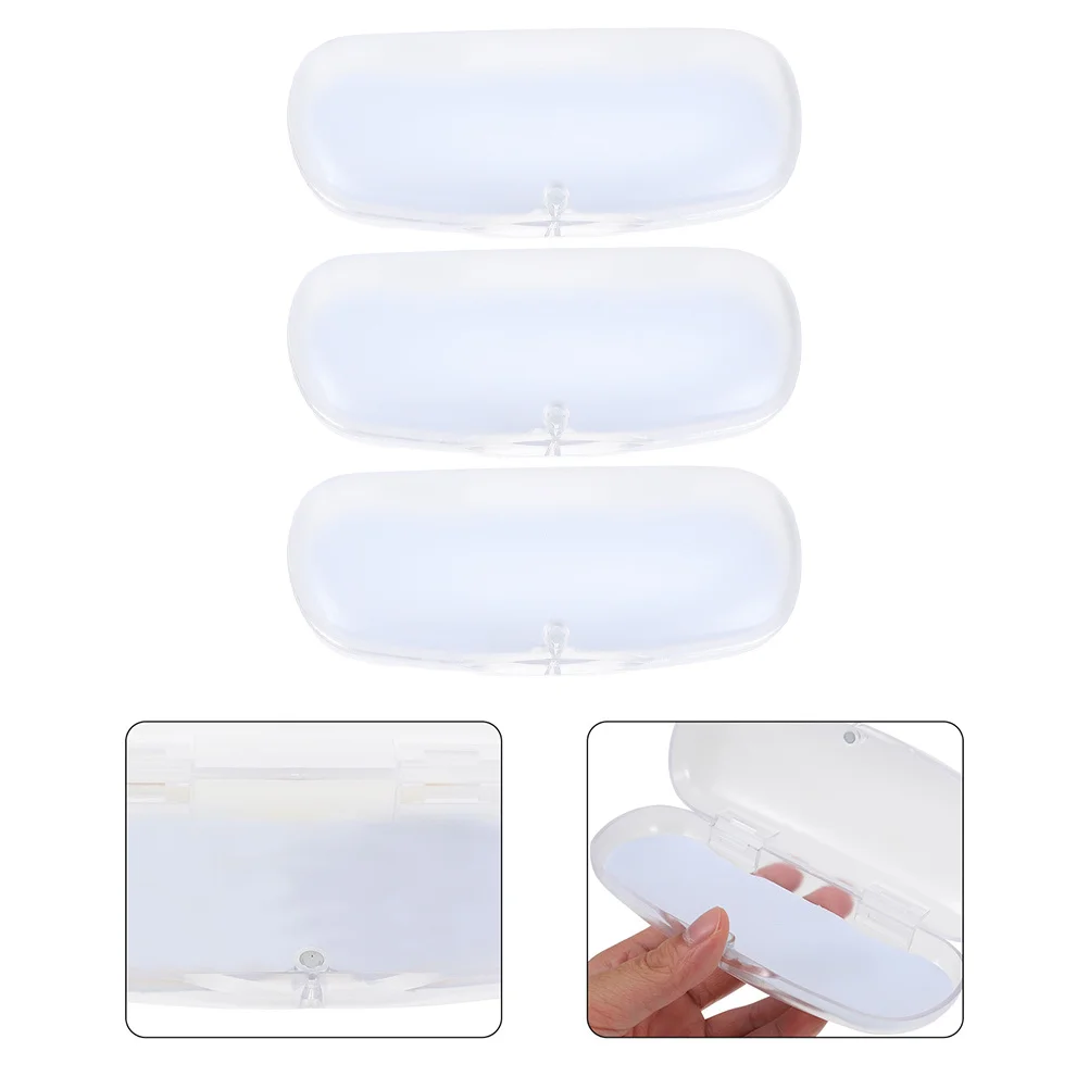 

3 pcs Glasses Case Transparent Frosted Lightweight Portable Storage Box Eyewear Protection Gift Idea Plastic Glasses Box