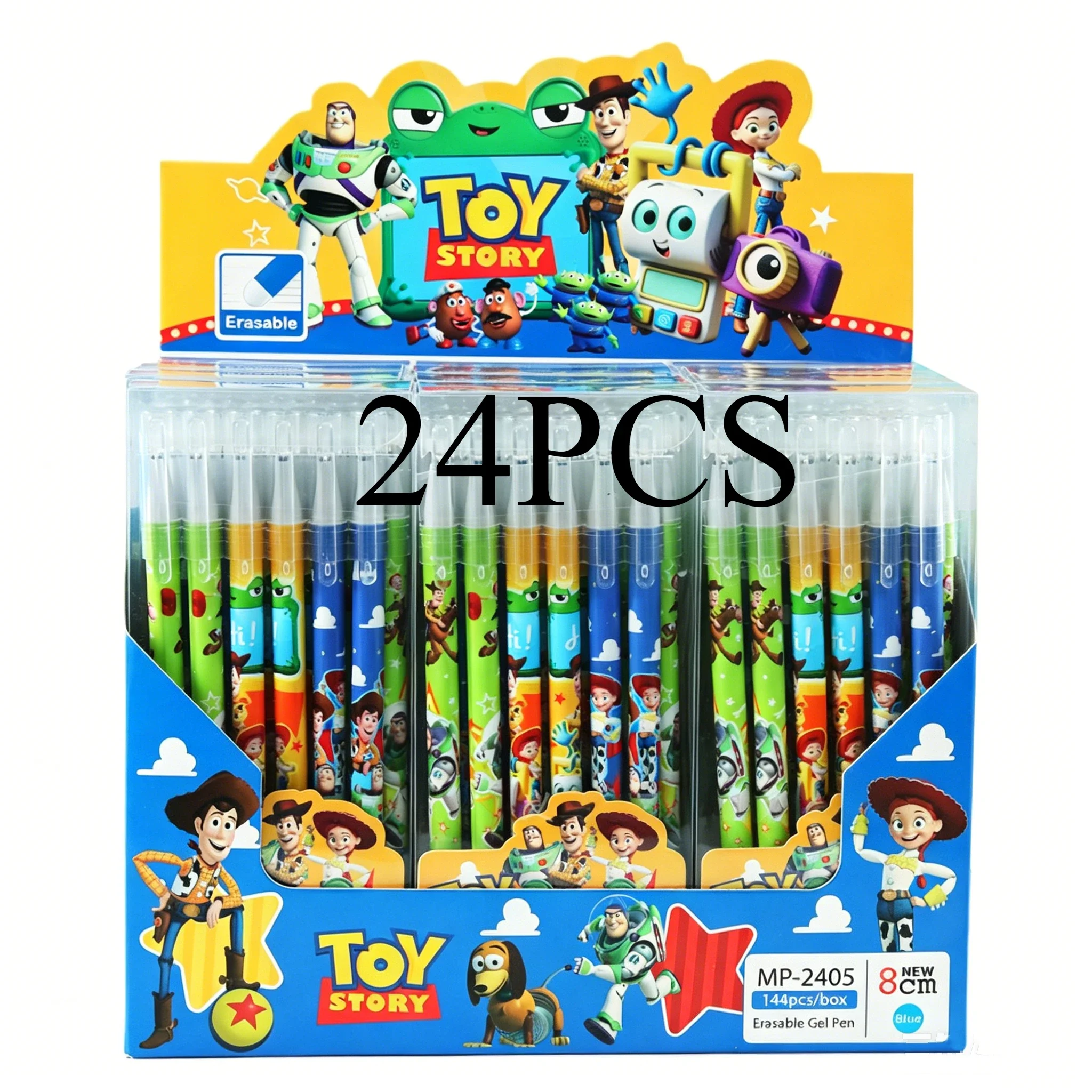 6/12/24pcs Toy Story Erasable Gel Pens Set Blue Ink 0.5mm Fine Point Neutral Student Office School Supplies Birthday Gift S