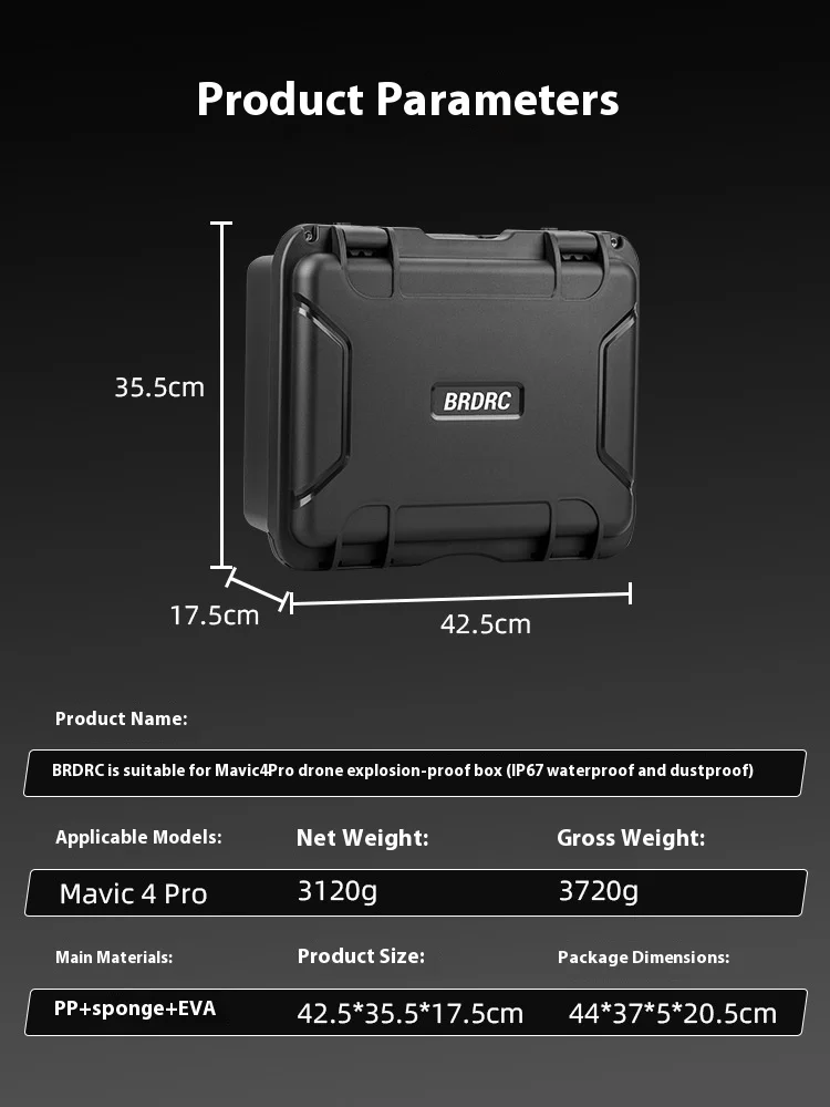 For DJI MAVIC 4 PRO Explosion-proof Case IP67 Waterproof Case Yu 4 PRO Suitcase Storage Bag Accessories Hardcore Protection