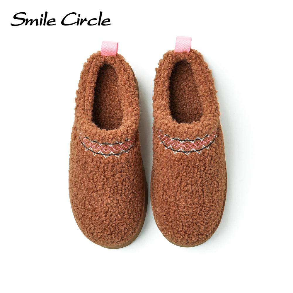 Smile Circle Women\'s Tazz Slipper Winter Fur Wool Shoes