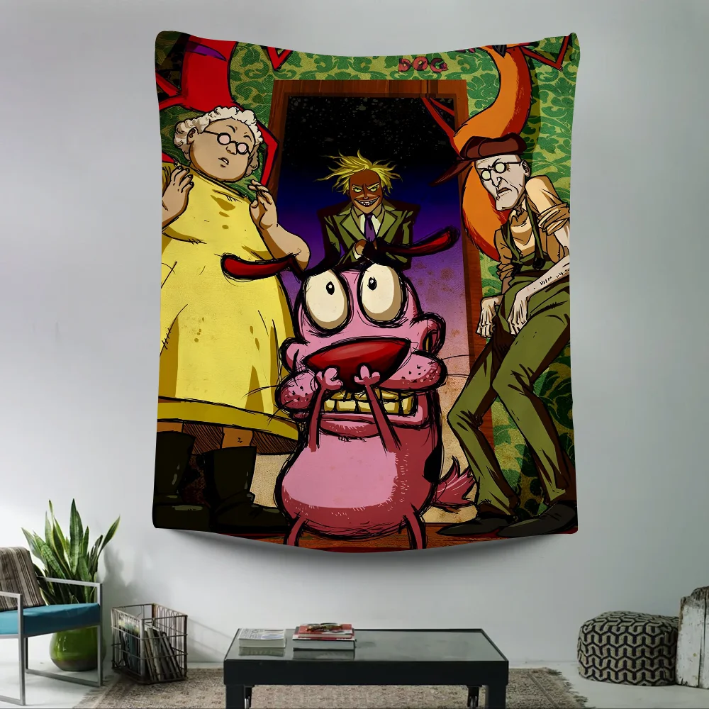 C-courage The C-cowardly Dog Hanging Bohemian Tapestry Indian Buddha Wall Decoration Witchcraft Bohemian Hippie Cheap