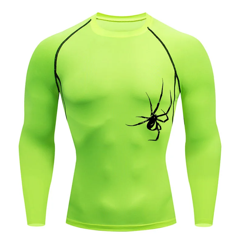 Compression Sportswear Long Sleeve Shirt Men's Running T-Shirt Base Layer Skin Quick Dry Breathable Black Top Rashgarda MMA Tops