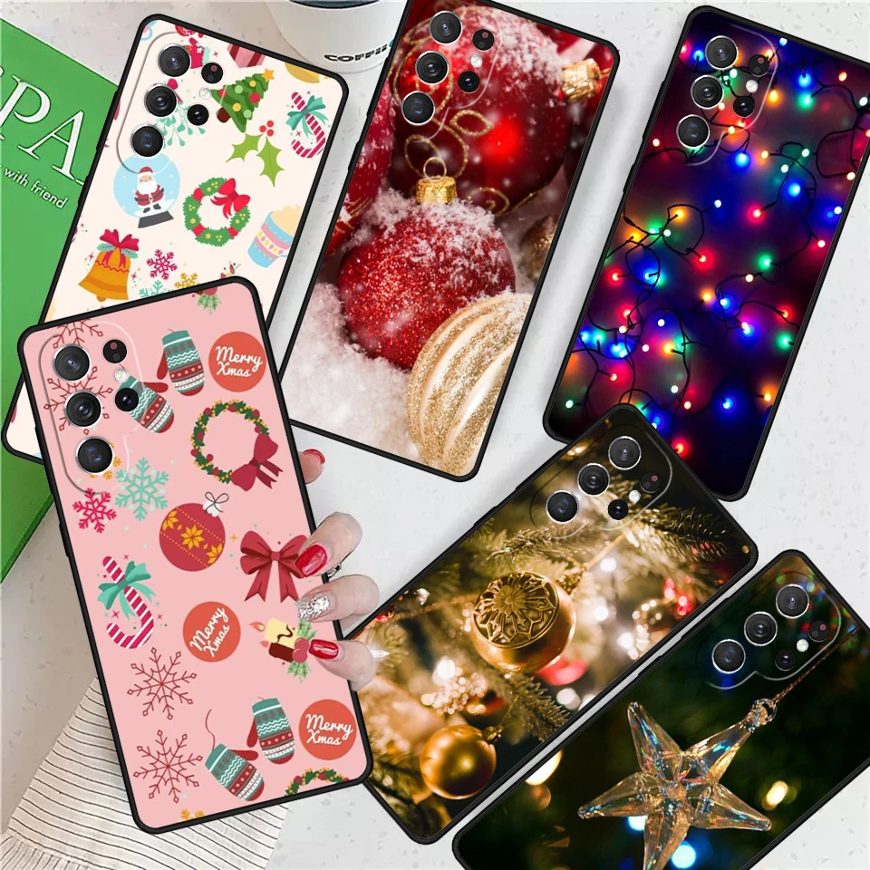 Merry Christmas Bauble Winter For Samsung Galaxy S24 Ultra S21 S22 S8 S9 S10E Note 10 20 Plus FE S23 Phone case Cover