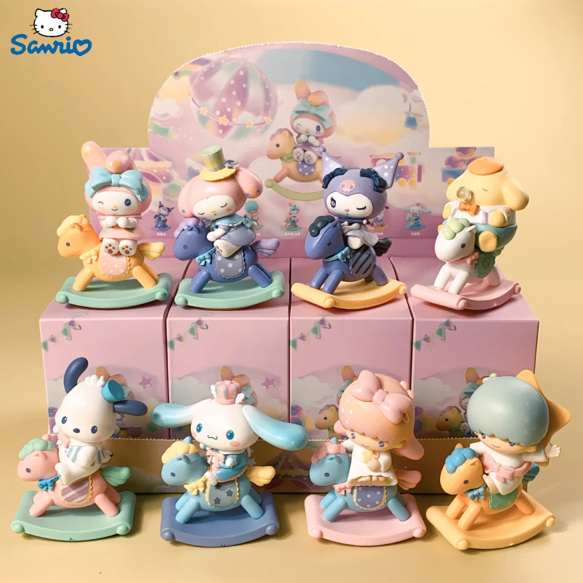 Sanrio Blind Box Kulomi Hello Kitty Cinnamon Dog Melody Full Set Of Mini Collectible Figures Mystery Box Decor Ornaments Model