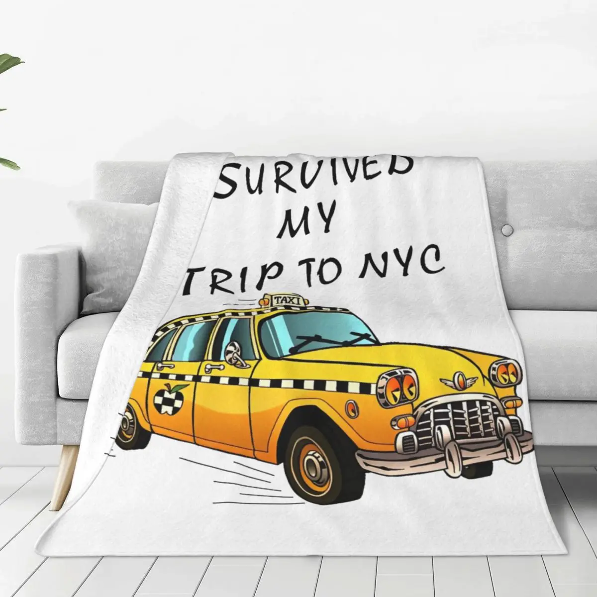 Marvel I Survived My Trip To NYC Blankets Warm Soft Plush Throw Blanket For Outdoor Airplane Travel Flannel Bedspread Bed Cover