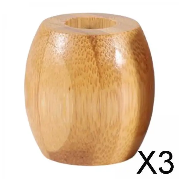 2-4 Pak pemegang sikat gigi bambu, dudukan pena kantor untuk rumah pertanian mandi