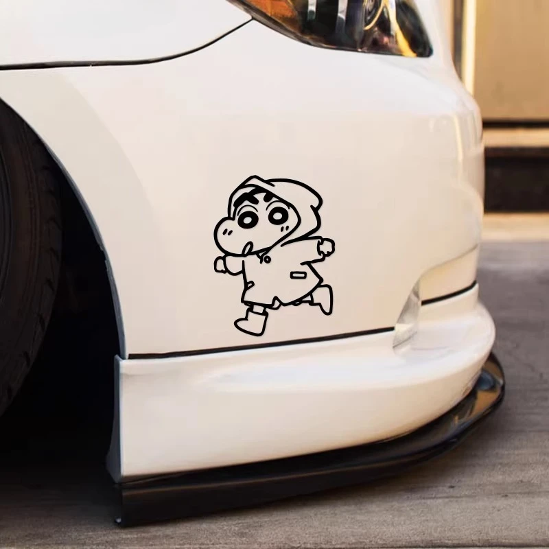 

Crayon Shin-chan Red Hood Raincoat Creative Sticker Waterproof Car Sticker Scratch Cover Decoration Suitable for Windows Laptops