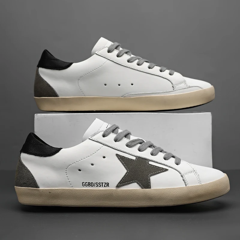 زوج جديد من الأحذية الجلدية القذرة متعددة الاستخدامات للرجال والنساء، والأحذية المسطحة غير الرسمية برباط. #5