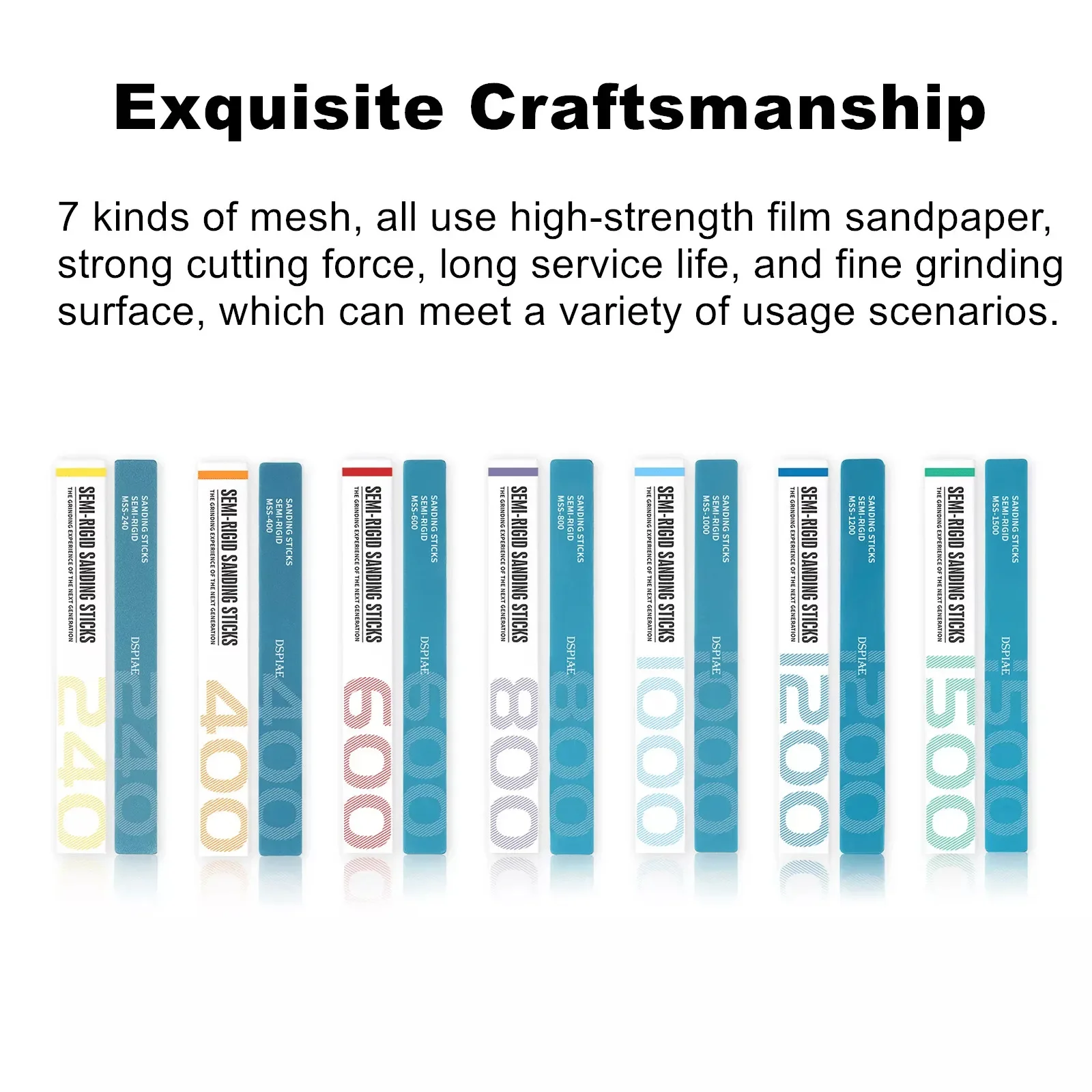 DSPIAE MSS عصا الصنفرة شبه الصلبة أدوات طحن النموذج لأداة تلميع النموذج هواية لتقوم بها بنفسك ورق الصنفرة الأزرق #5