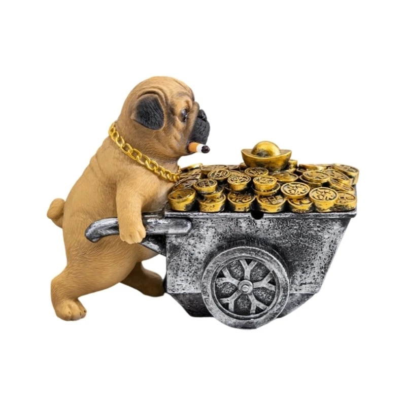 Puppy Ashtray With Ashes Containment Design Durable Resin For Indoor Outdoor Use 0XXB