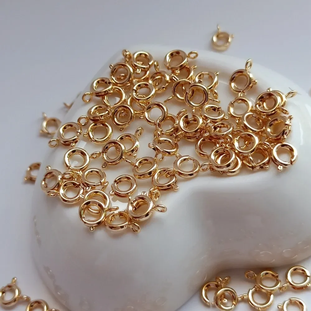 14K Gold-plated Bead Spring Buckle Bracelet, Anklet, Necklace Connecting Buckle, Ending Lobster Buckle Diy Handmade Materials