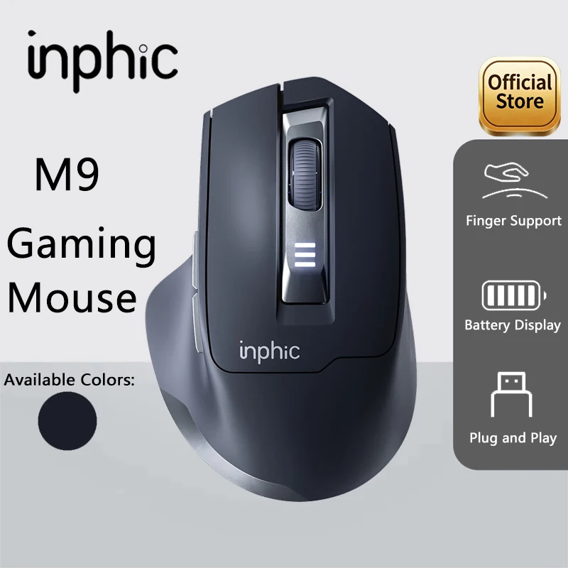 Mouse Silencioso INPHIC com Exibição de Nível de Bateria 2400DPI Mouse Sem Fio Adequado para Computadores Desktop e Laptop