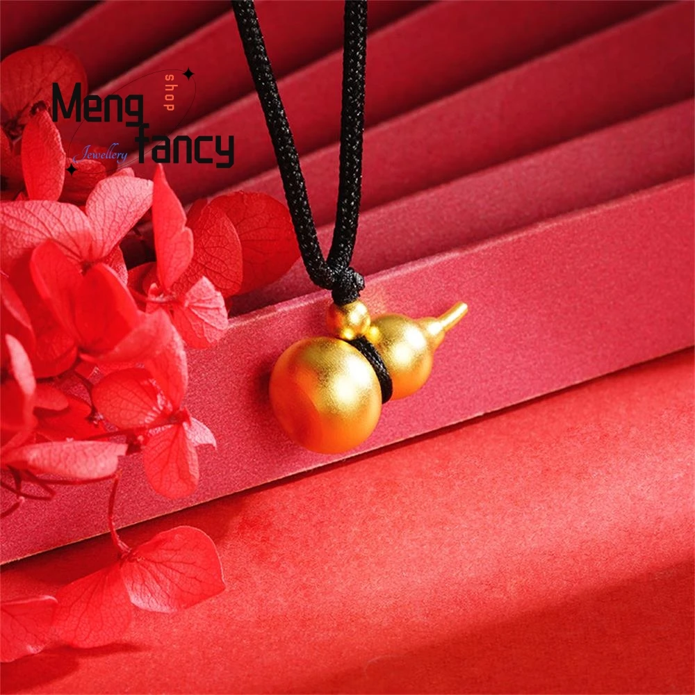 Sand Gold Gourd Necklace Traditional Vintage Chinese Style Simple Fashion Fine Jewellery Premium Sense Best Selling Holiday Gift