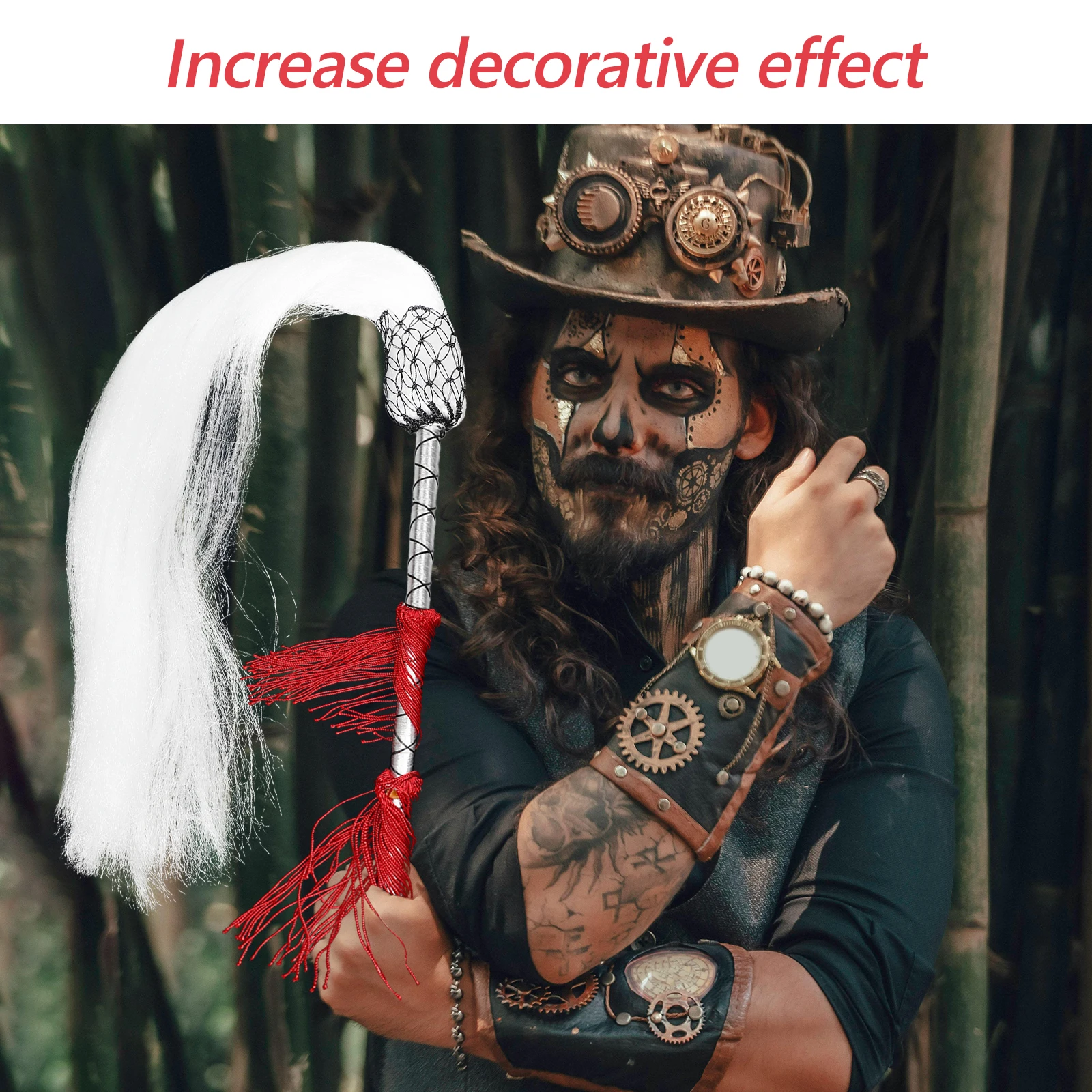 

Creative Lightweight Horsetail Whisk Decoration Portable Taoist Whisk Handheld Fly Horsetail Decorative Ornament For Home Wall