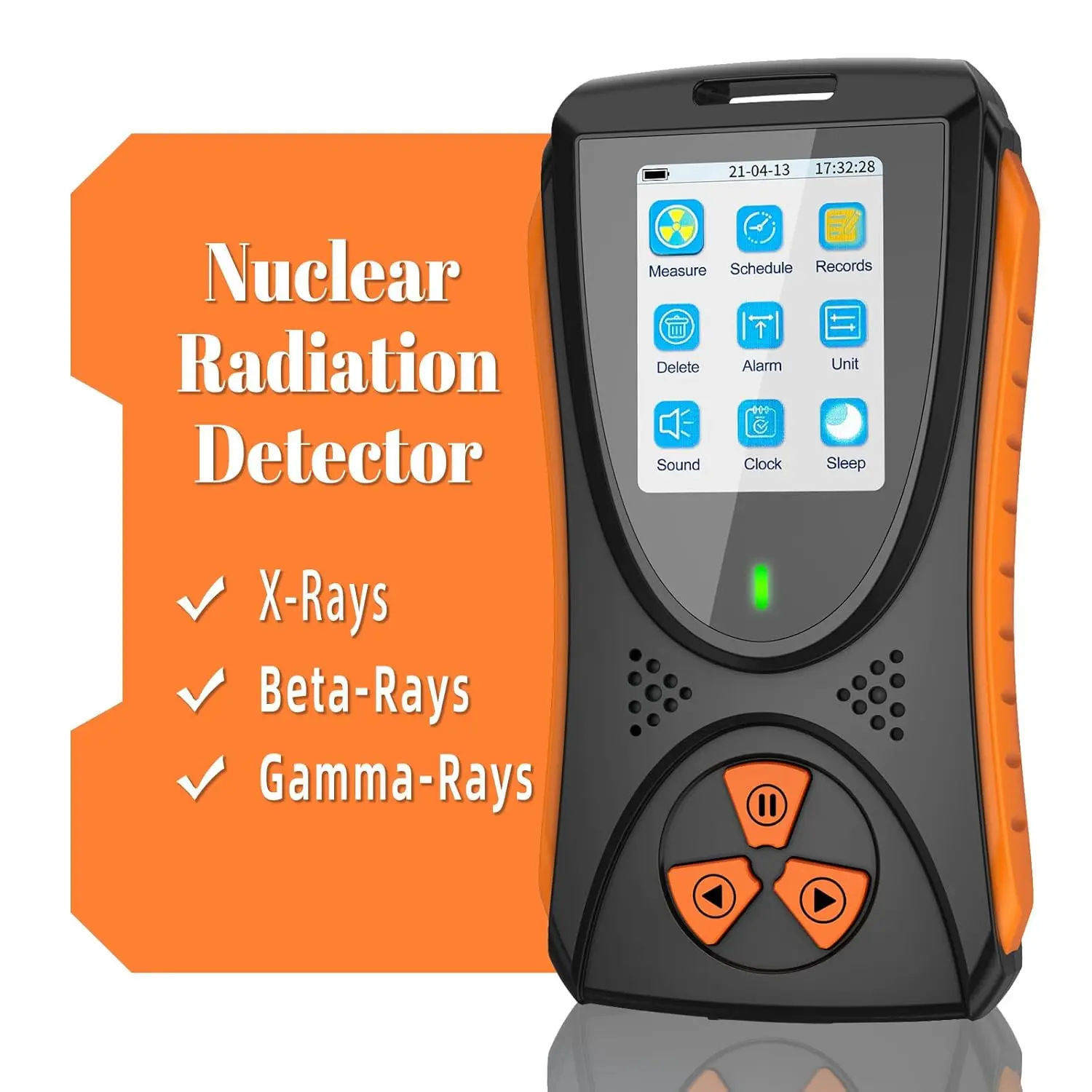 

Portable Geiger Counter-Handheld Nuclear Radiation Detector for Beta, Gamma & X-ray with Audible/Visual Alarms & LCD Display