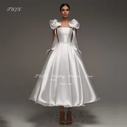 TULX Elegant Bow Straps Prom Gowns Strapless Satin A line Evening Dress Long Women Simple Classy Birthday Party Dress Customized