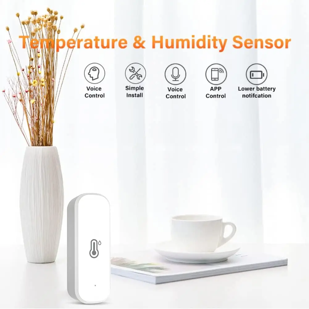 Tuya-Capteur de température et d\'humidité WiFi, Smart Life, Andrea Control, Home, Aucun concentrateur requis, Batterie 62, Fonctionne avec Alexa