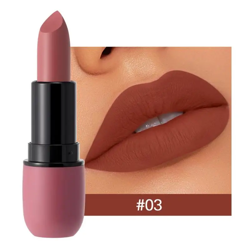 Impermeável Nude Matte Batom, de longa duração, antiaderente copo Lip Stick, não desbotando, Sexy Vermelho, Rosa, batons de veludo, maquiagem, cosméticos