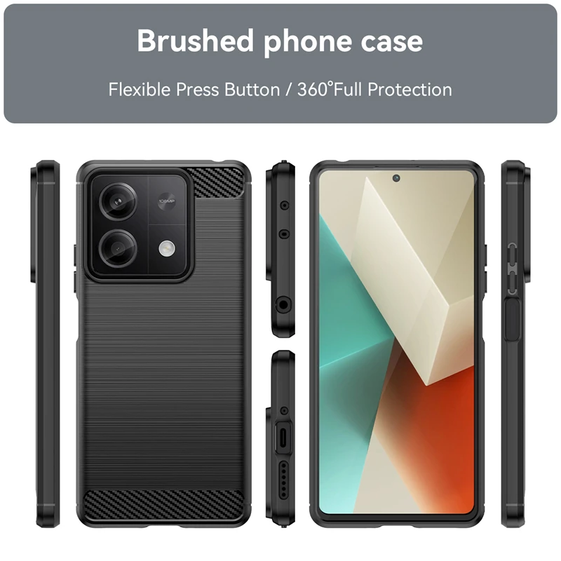 For Xiaomi Poco X6 5G Case Cover Poco X6 Pro 5G Capas Shockproof Armor Phone Bumper Back Carbon Fiber Soft TPU Fundas Poco X6 5G image 3