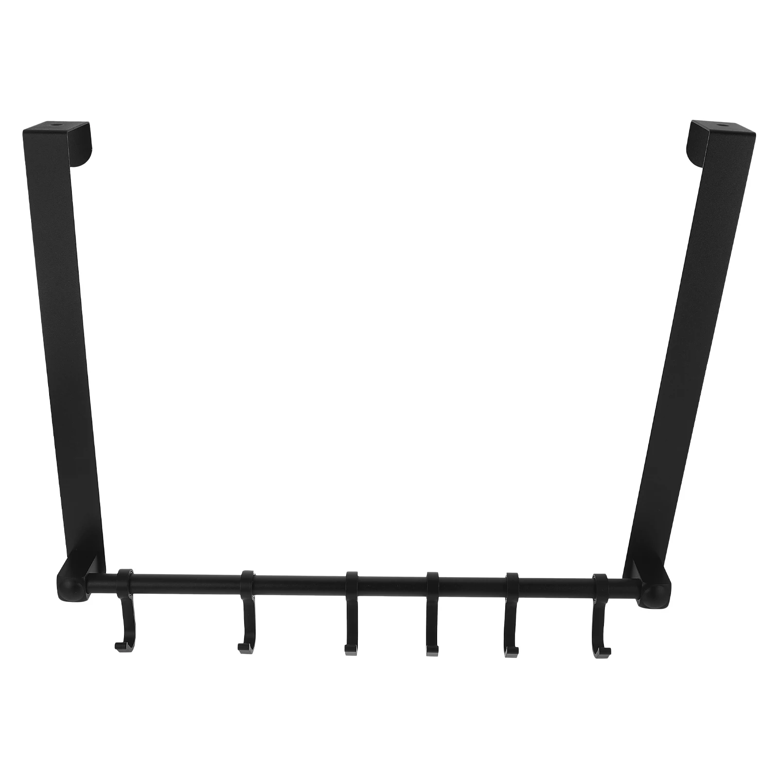 

6 Hooks Aluminum Alloy Hanger Rack Modern Bedroom Study Room Black Space Saver For Coats Hats Bags Over Door Behind Door ganizer