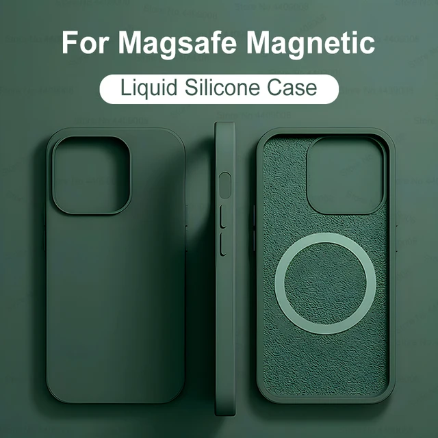 Dla For Magsafe etui do ładowania bezprzewodowego dla For iPhone 15 11 14 13 12 Pro Max Plus płynne silikonowe magnetyczne miękkie etui na telefon akcesoria