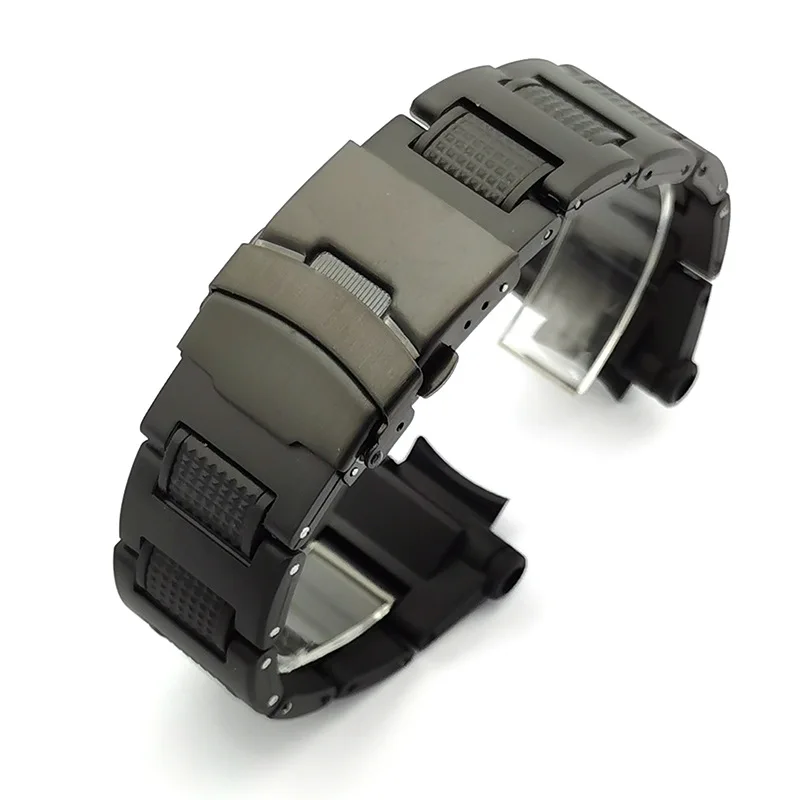 For CASIO g-shock GW-A1100FC GW-A1000 Composite plastic steel watchband Folding buckle bracelet Specialized watch strap 16mm