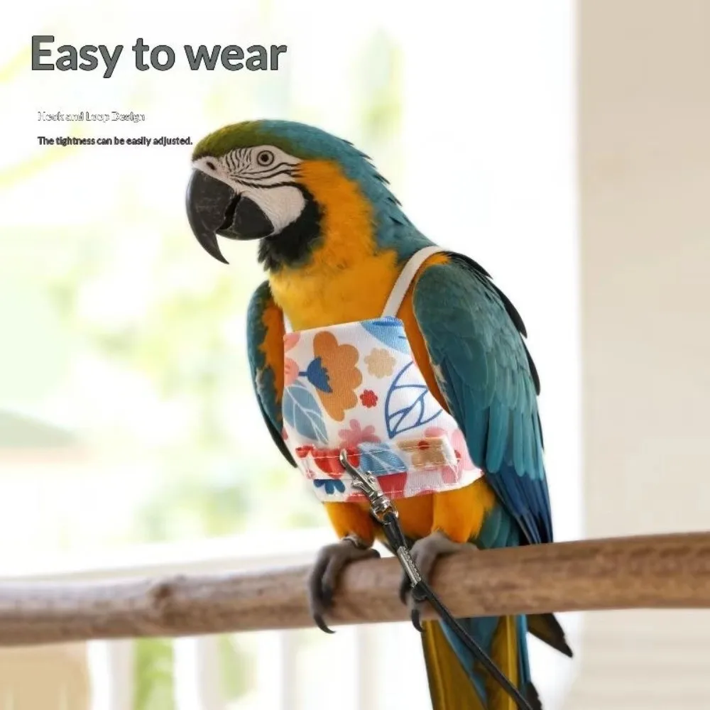 

Anti Pinch Design Bird Flight Suits Prevent Loss Adjustable Parrot Flying Clothes Polyester Parrot Outdoor Leashes Pet Walking