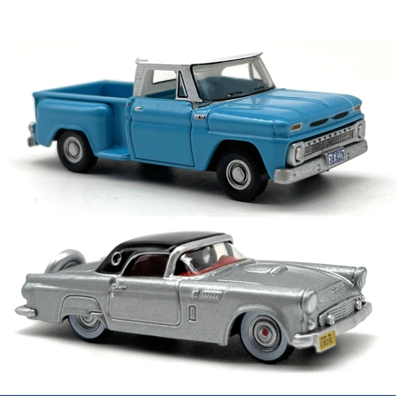 1/87 HO Scale Alloy Car Model Vintage Convertible Sports Car Model Miniature Collection HO Scene Decoration Sand Table Landscape