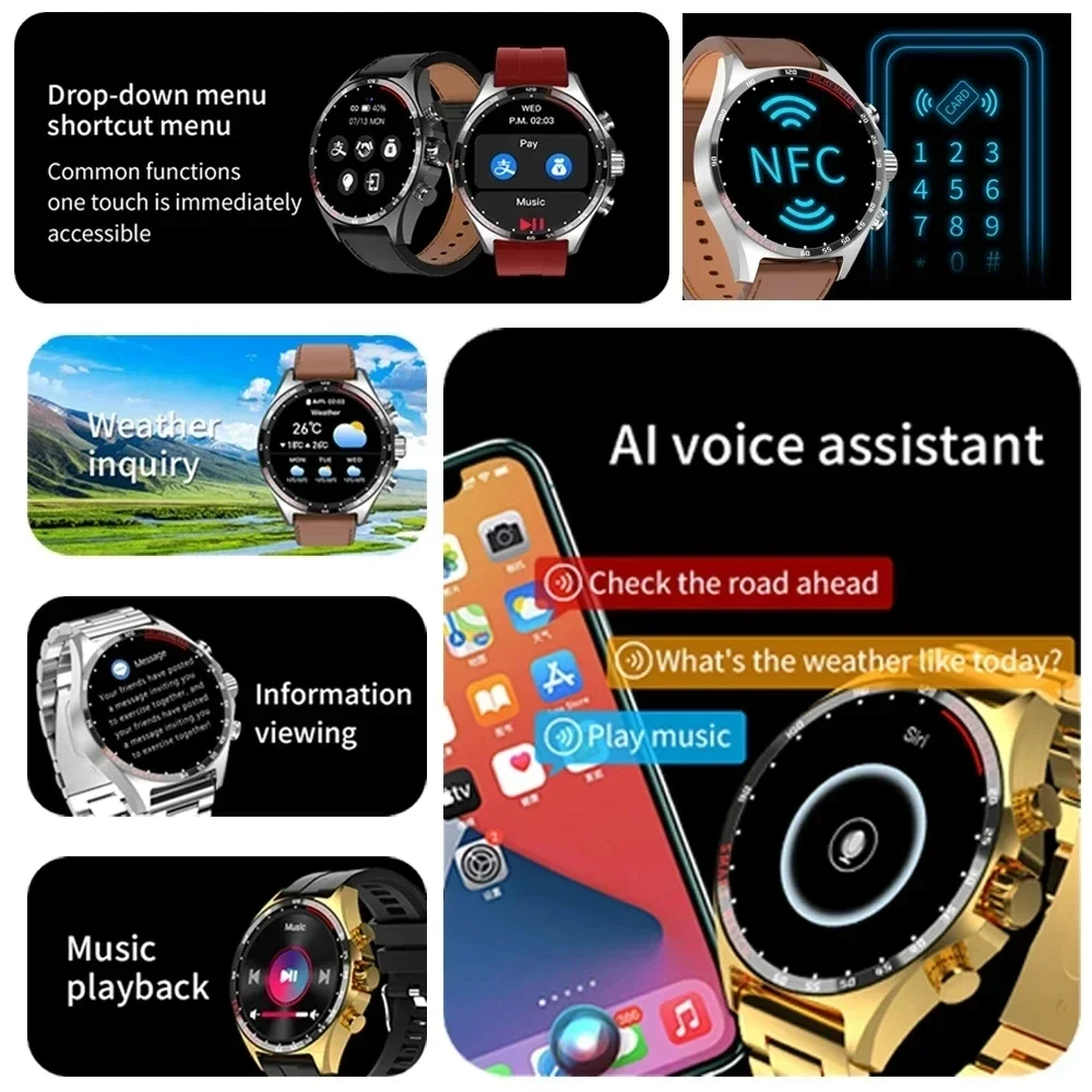 2024 New Mens Outdoor Sports GPS Smart Watch Bluetooth Call HD Smartwatch Compass IP68 Waterproof Stylish