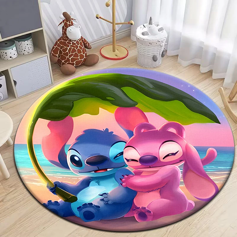 

STITCH Round Carpet for Living Room Rugs Camping Picnic Mats Flannel Anti-Slip Rug Yoga Mat Gifts,carpets for living room