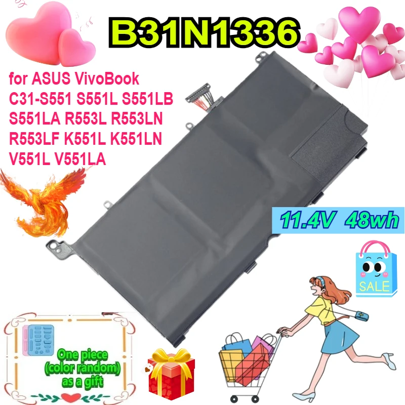 

B31N1336 Laptop Battery for ASUS VivoBook C31-S551 S551L S551LB S551LA R553L R553LN R553LF K551L K551LN V551L V551LA