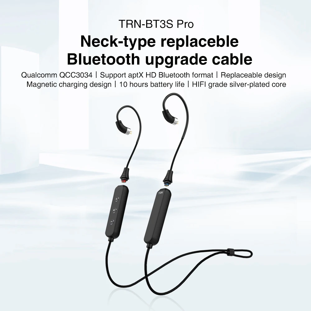 

TRN BT3S PRO Wireless Bluetooth Cable 5.1 APTX 2PIN 0.75MM 0.78MM MMCX IM Waterproof Headset Cable