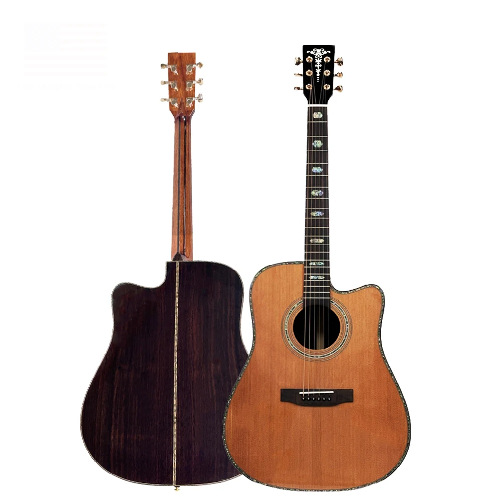 

Stringed instrument High quality hot sell 41inch 5A Solid Spruce 5A Solid Mahogany electric acoustic guitar