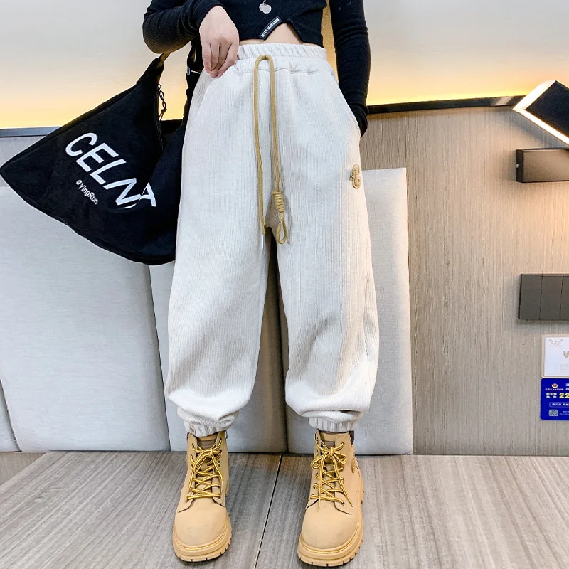 Girls Casual Pants Long Trousers Cotton 2024 Elegant Spring Autumn Teenagers Baby's Kids Pants High QualityTeenagers Children's