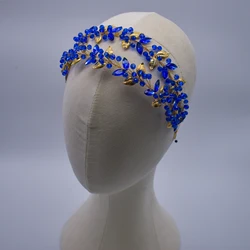 DZ104 Fashion Crystal Bride diademi affascinante rosso verde blu fascia da sposa accessori per capelli da spettacolo di nozze copricapo per le donne