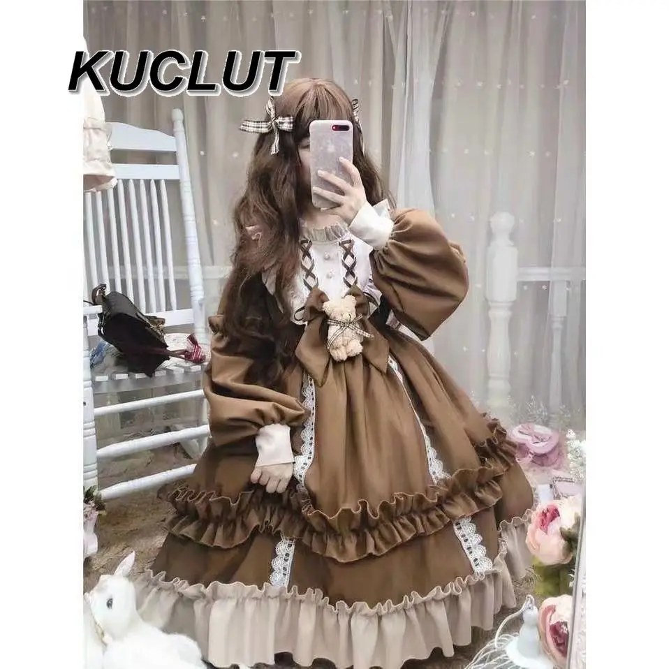 

Ball Gown Long Sleeve Lolita Dress for Women Spring Autumn Japanese Style Cute Sweet Fashion 2025 New Girl Dresses