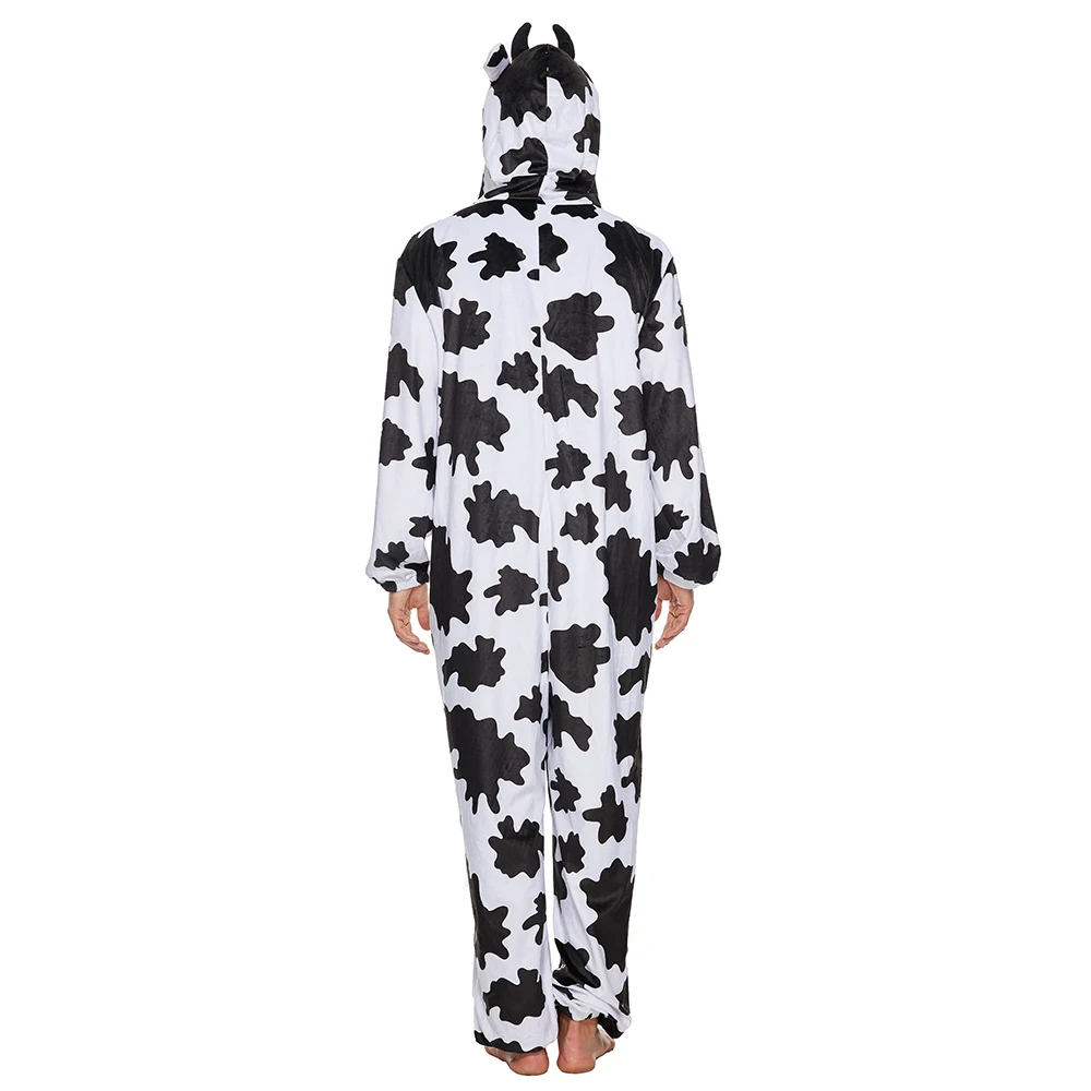 Snailify Family Cute Cow Pajamas Adult Halloween Animal Costume Child Sleepwear Hooded Carnival Party Purim Dress Up