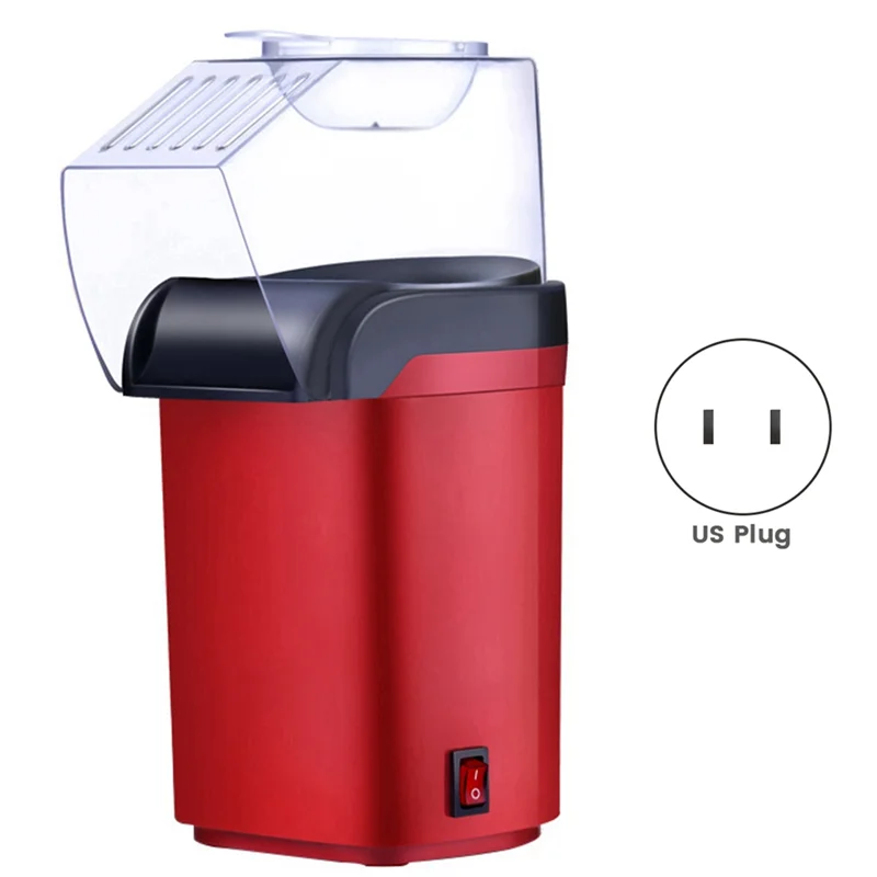 المنزل الكهربائية الذرة صانع الفشار المنزلية DIY التلقائي البسيطة الهواء الساخن ماكينة صنع الفشار المطبخ الأحمر الولايات المتحدة التوصيل